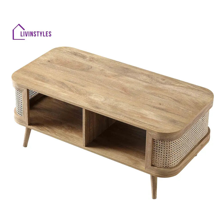 Izzy Curved Rattan Coffee Table Natural Coffee Table