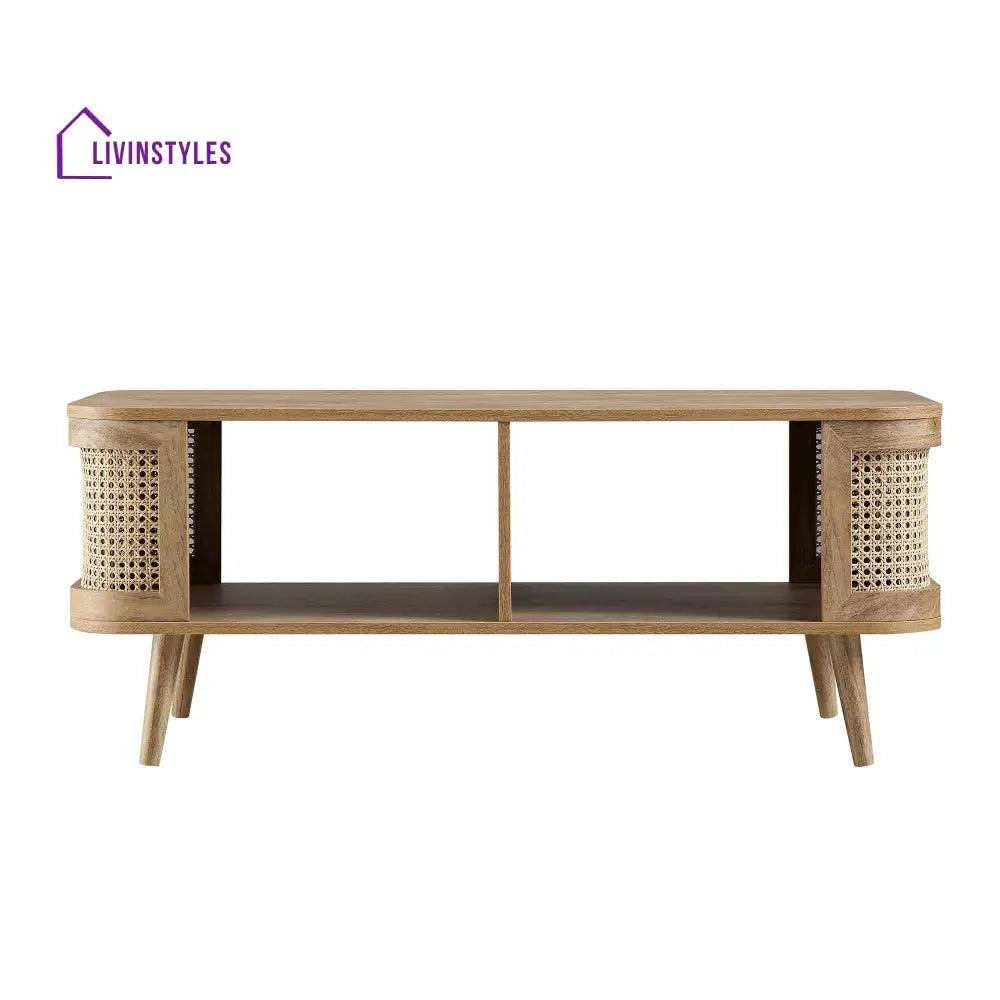 Izzy Curved Rattan Coffee Table Natural Coffee Table