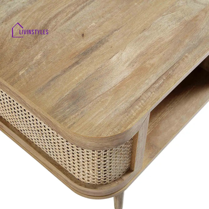 Izzy Curved Rattan Coffee Table Natural Coffee Table