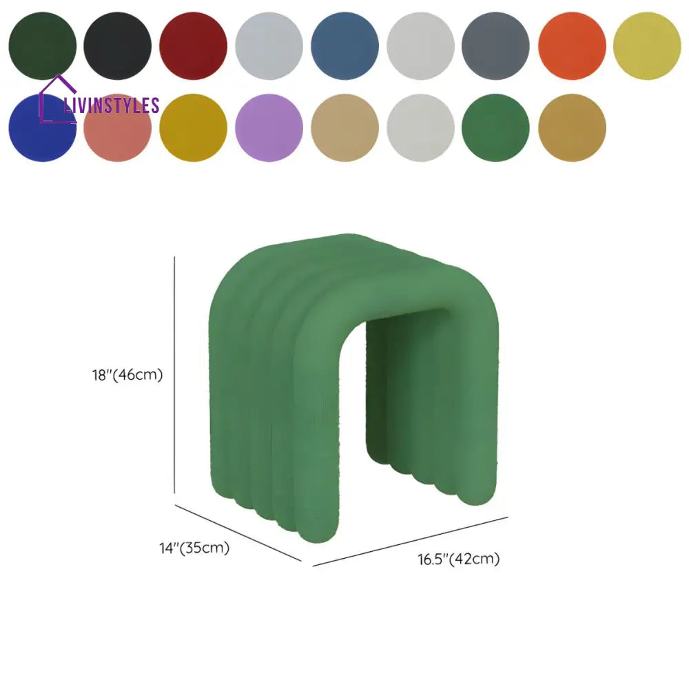 Ojal Living Room Ottoman | Velvet Fabric