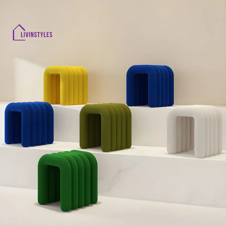 Ojal Living Room Ottoman | Velvet Fabric