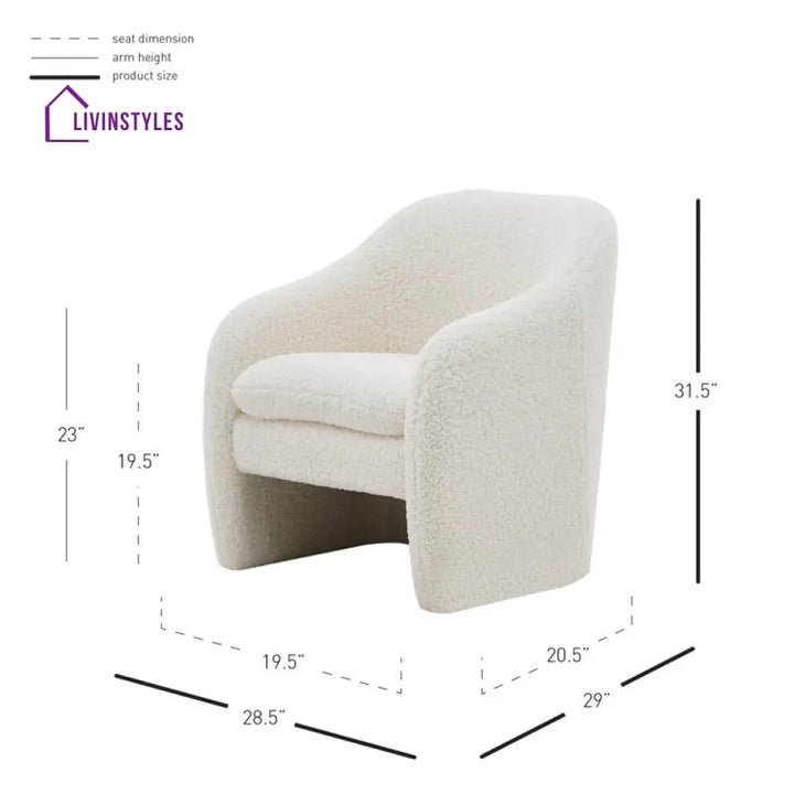 Ojal Solid Wood and Fabric Arm Chair | Living Room Chair | Lounge Chair