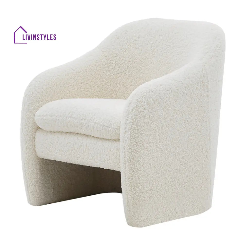 Ojal Solid Wood and Fabric Arm Chair | Living Room Chair | Lounge Chair