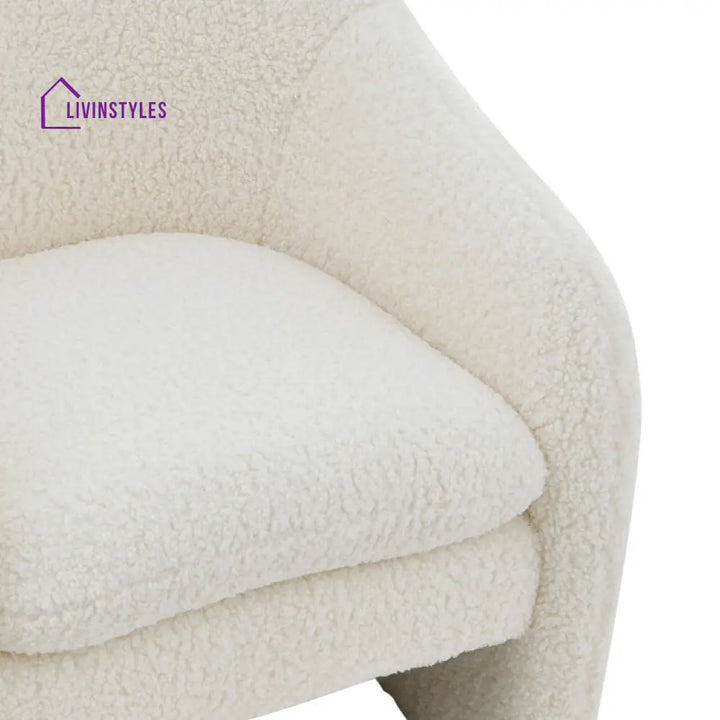Ojal Solid Wood and Fabric Arm Chair | Living Room Chair | Lounge Chair