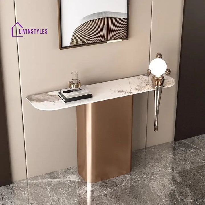 Ojas Stainless Steel Living Room Console Table