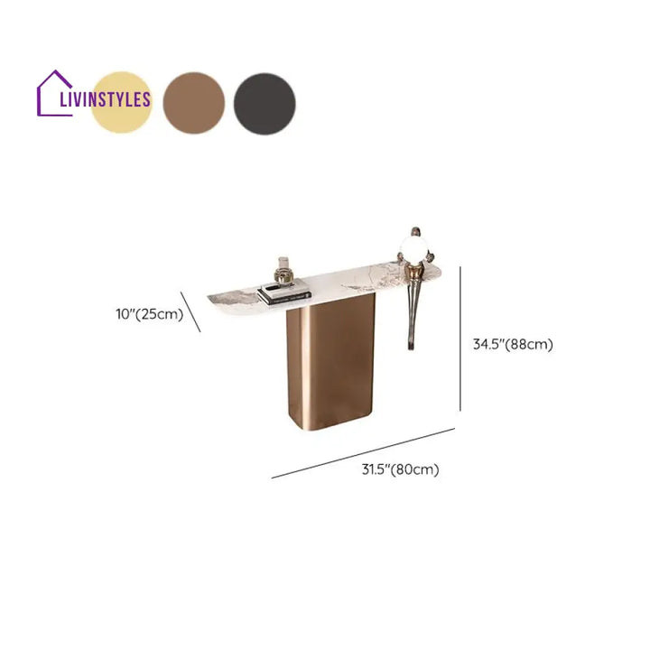 Ojas Stainless Steel Living Room Console Table
