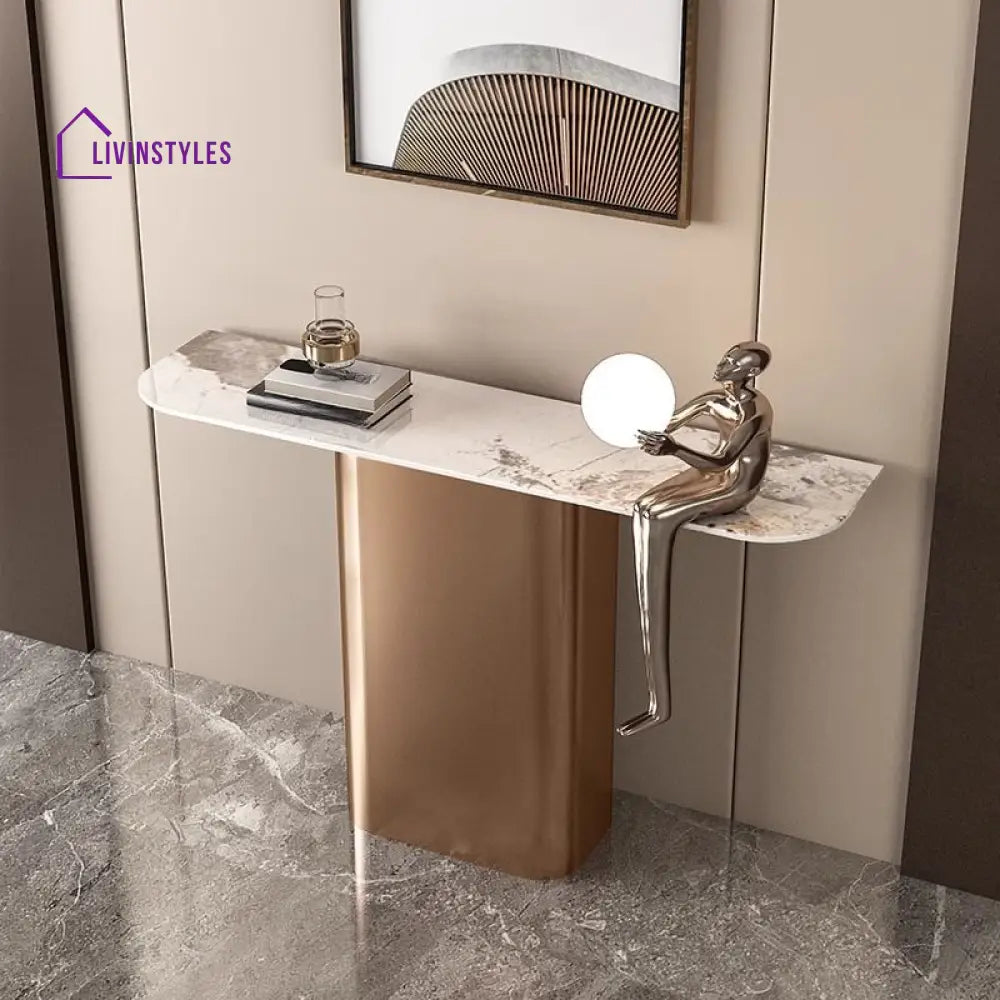 Ojas Stainless Steel Living Room Console Table