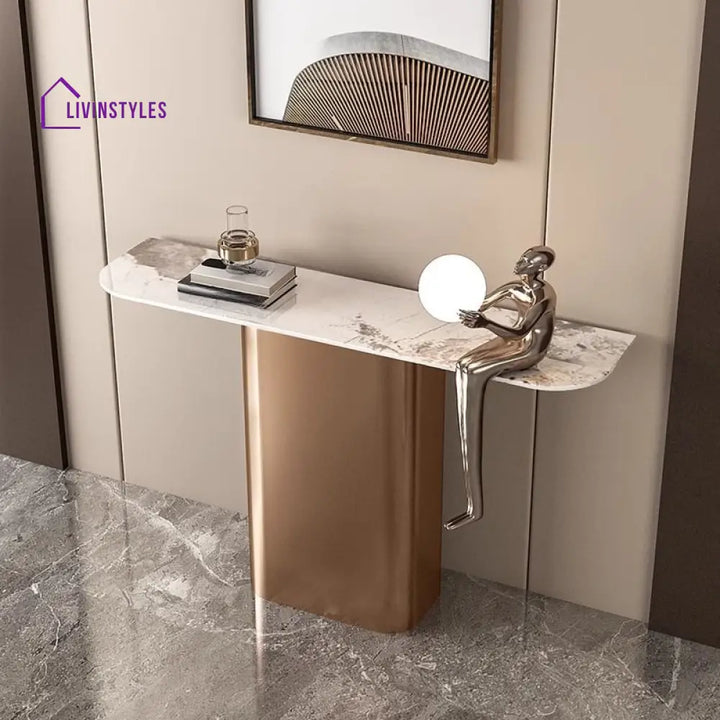 Ojas Stainless Steel Living Room Console Table