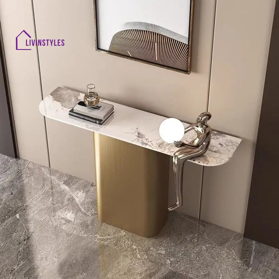 Ojas Stainless Steel Living Room Console Table