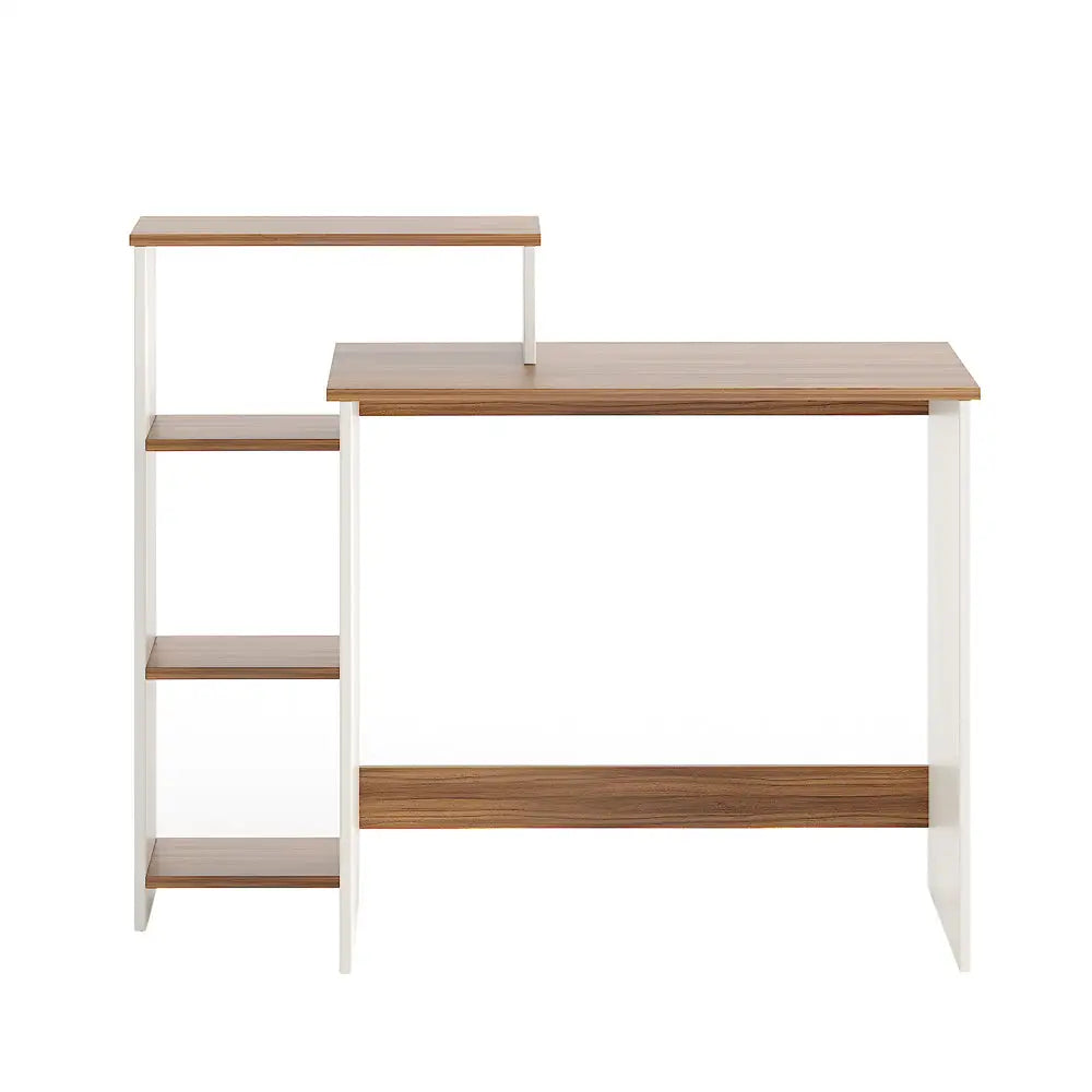 Ojasvi Engineered Wood Study Table with Storage – Exotic Teak & White Study Table Desk