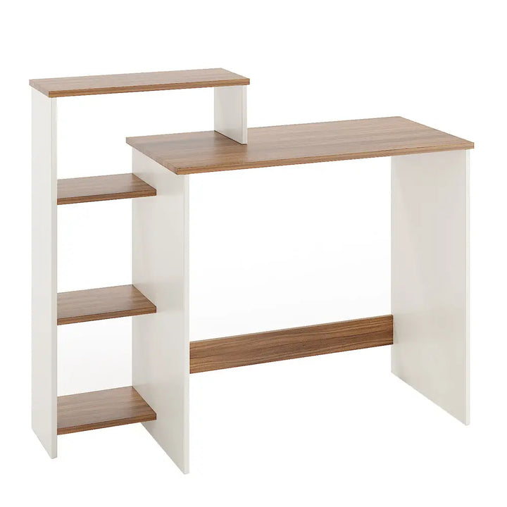 Ojasvi Engineered Wood Study Table with Storage – Exotic Teak & White Study Table Desk