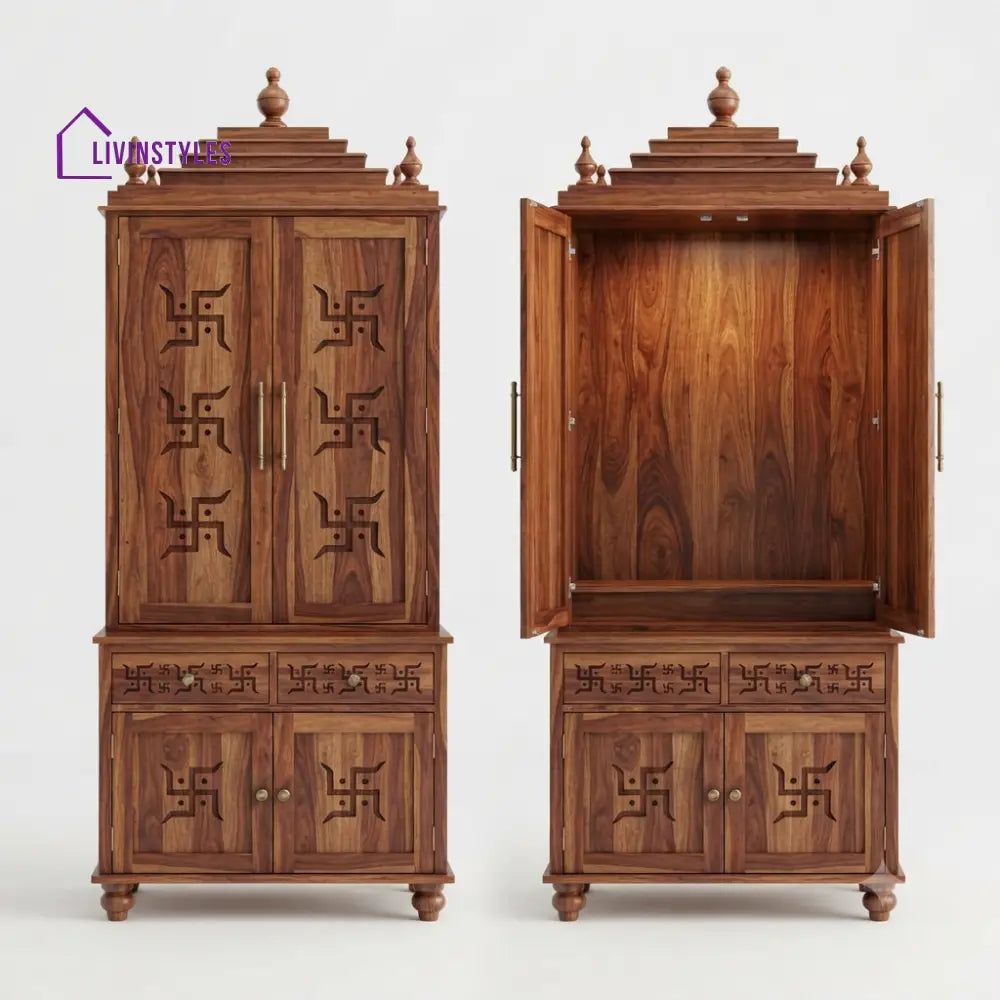 Ojasvi Premium Solid Wood Home Temple | Pooja Mandir for Home