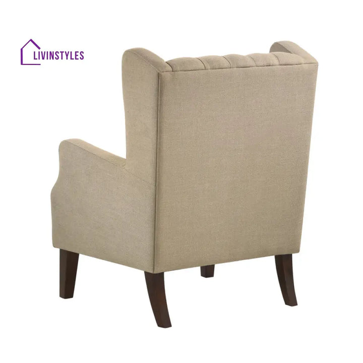 Ojasvi Solid Wood and Fabric Arm Chair | Living Room Chair | Lounge Chair