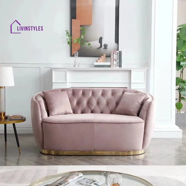 Oksana 3 Seater Sofa in Light pink colour