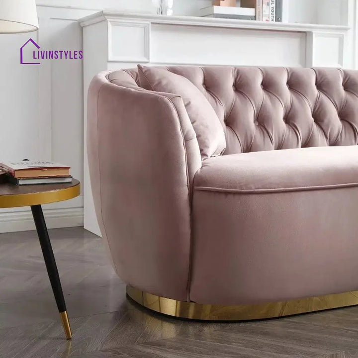 Oksana 3 Seater Sofa in Light pink colour