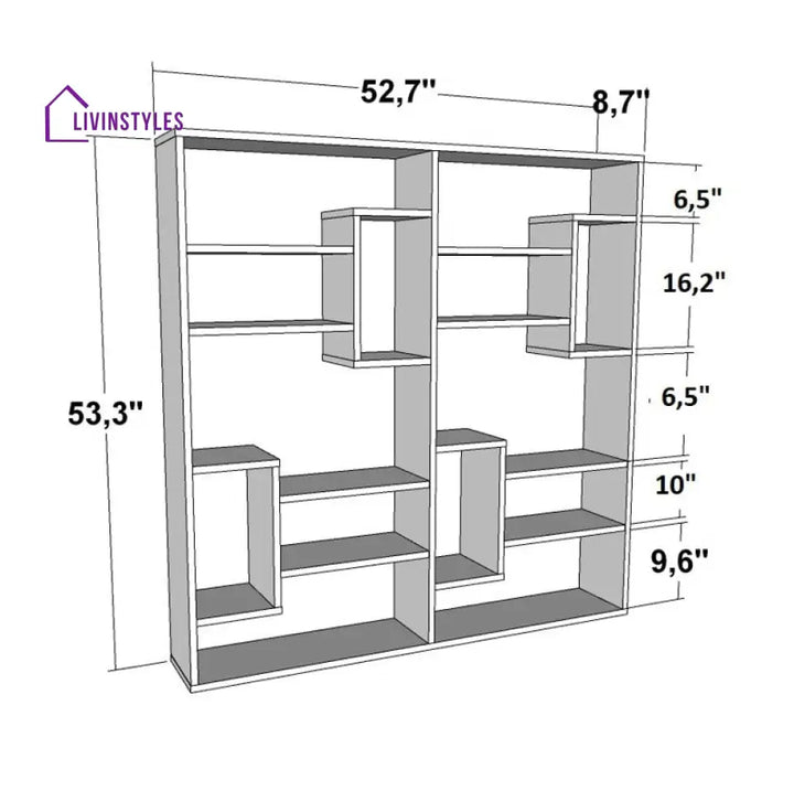 Oksana Engineered Wood Bookshelves | Bookshelf for Living Room | Bedroom | Drawing Room | Study Room