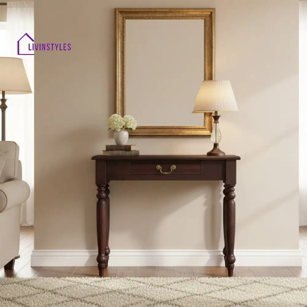 Oksana Solid Wood One Drawer Console Table Console Table