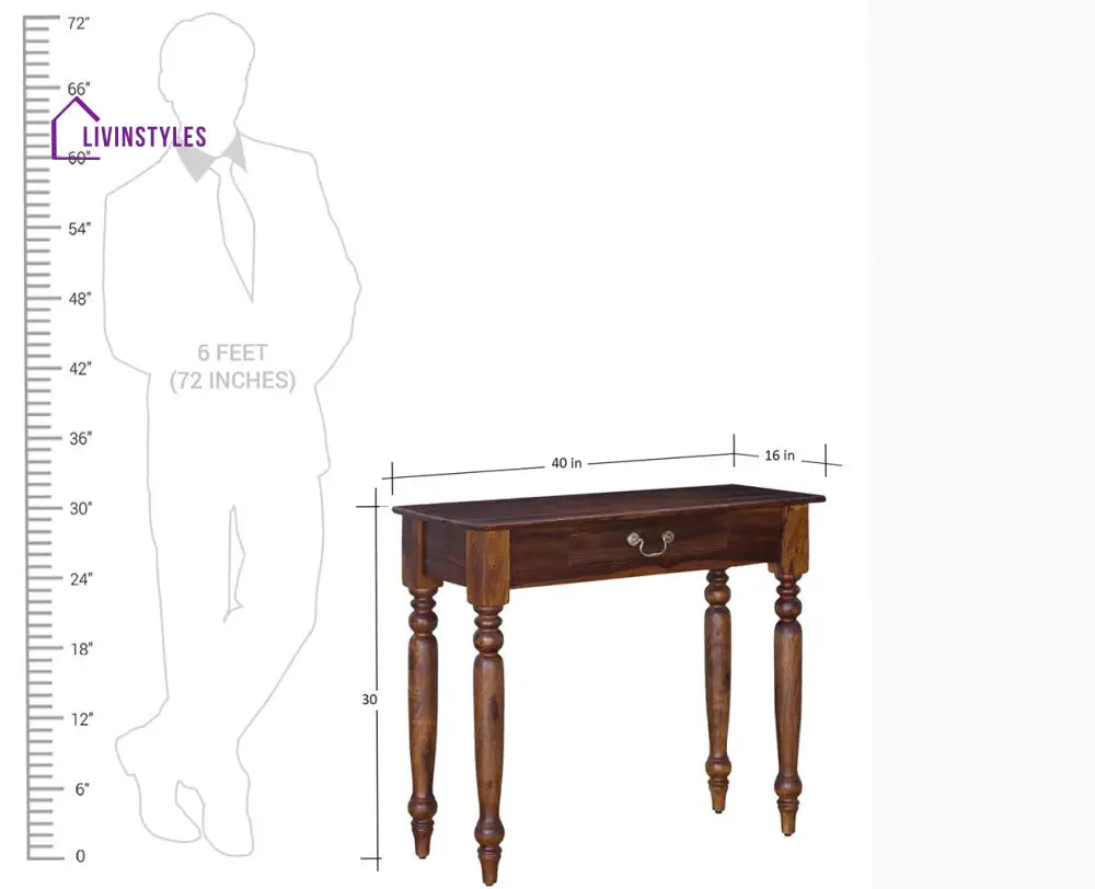 Oksana Solid Wood One Drawer Console Table Console Table