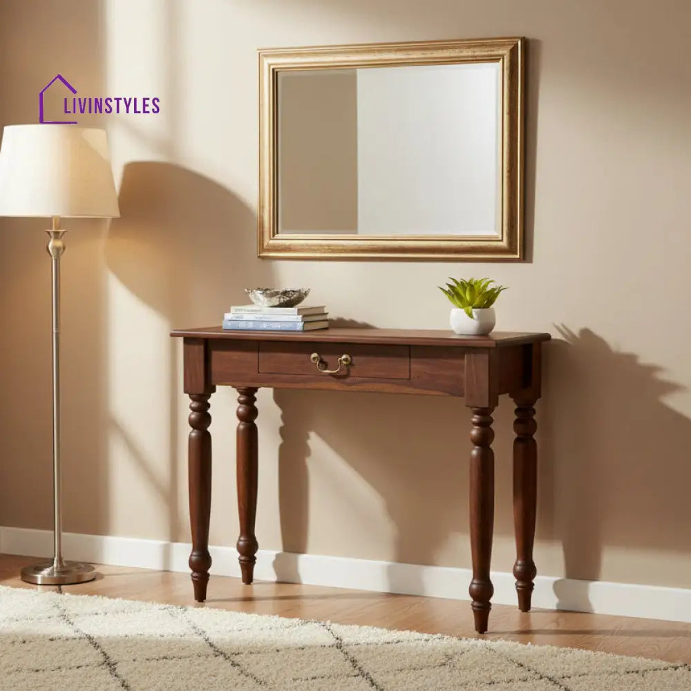 Oksana Solid Wood One Drawer Console Table Console Table