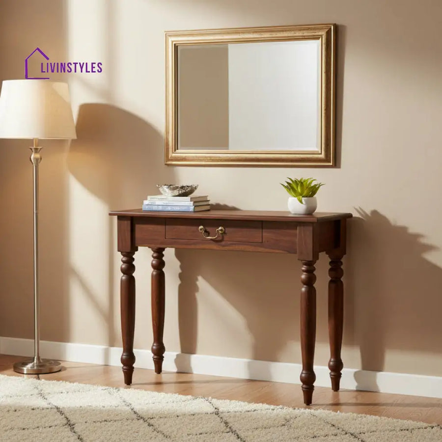 Oksana Solid Wood One Drawer Console Table Console Table