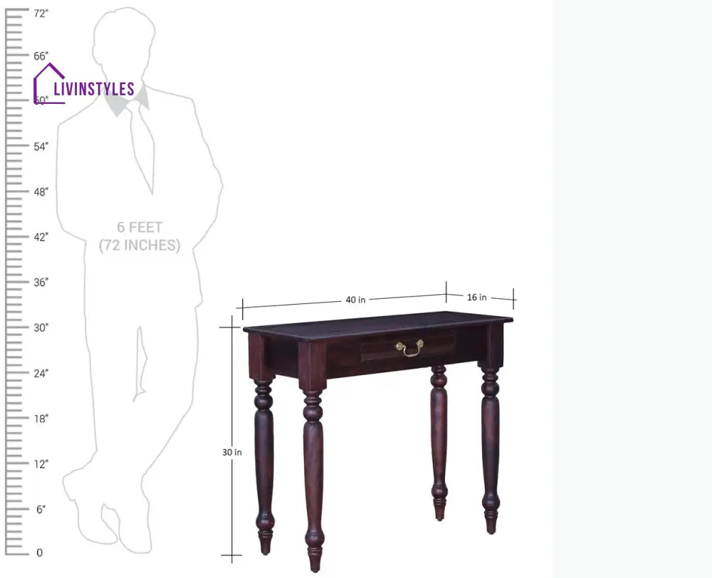 Oksana Solid Wood One Drawer Console Table Console Table