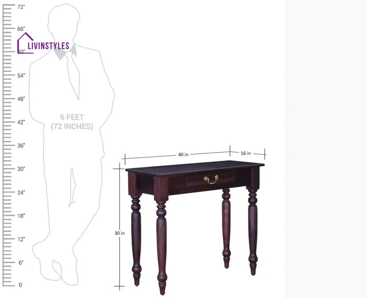 Oksana Solid Wood One Drawer Console Table Console Table
