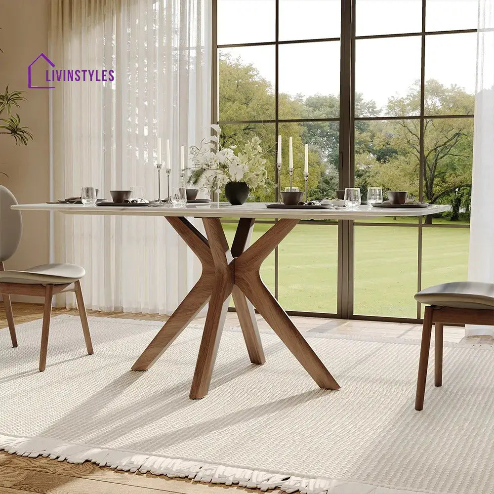 Oleg 7 Piece Modern Marble Dining Table Set for 6 Person