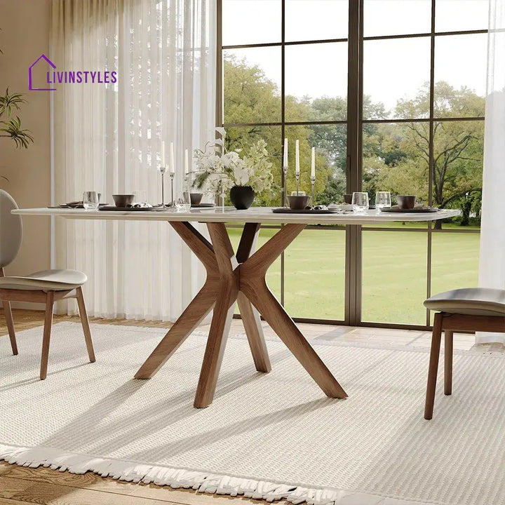Oleg 7 Piece Modern Marble Dining Table Set for 6 Person