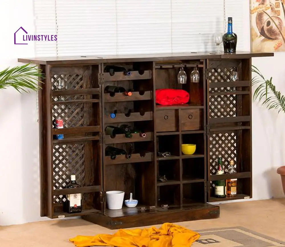 Oleh Solid Wood Bar Cabinet Bar