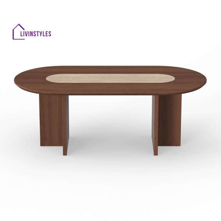 Olesya Solid Sheesham Wood and Marble Top 8 Seater Dining Table Set | Solid Wood Frame With Marble Top Combination