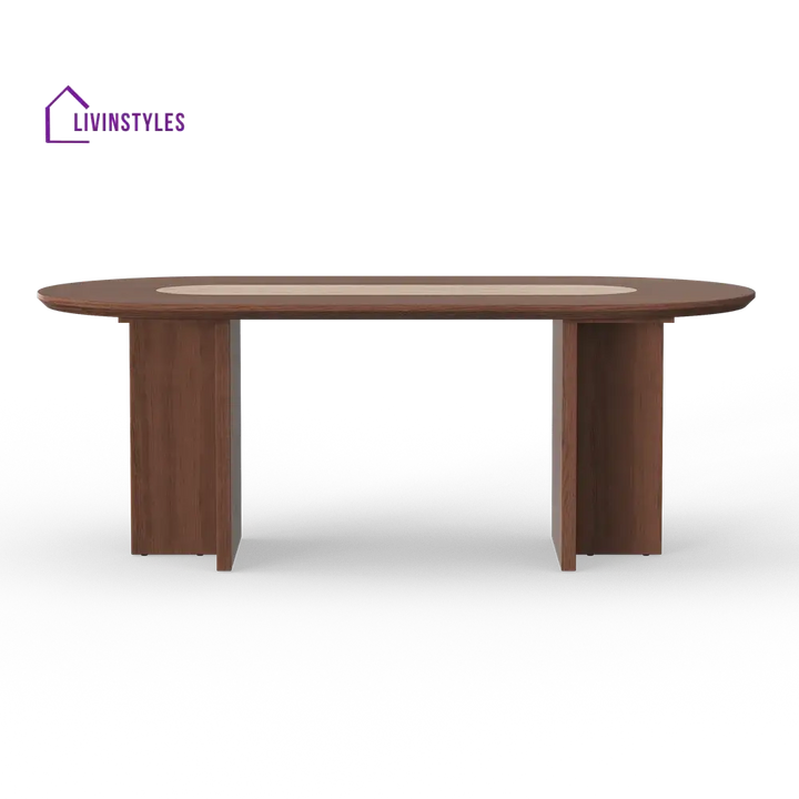 Olesya Solid Sheesham Wood and Marble Top 8 Seater Dining Table Set | Solid Wood Frame With Marble Top Combination