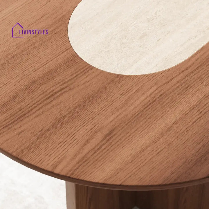 Olesya Solid Sheesham Wood and Marble Top 8 Seater Dining Table Set | Solid Wood Frame With Marble Top Combination