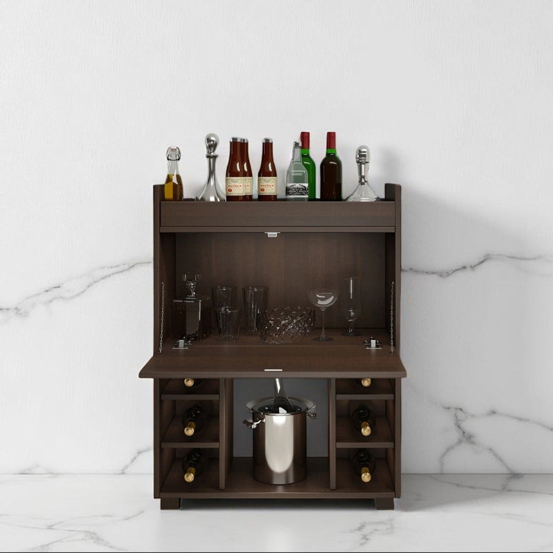 Matvii Bar Cabinet & Counter in Dark Finish