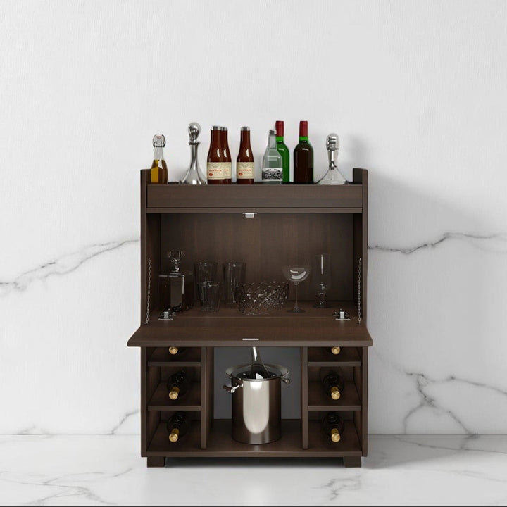 Matvii Bar Cabinet & Counter in Dark Finish