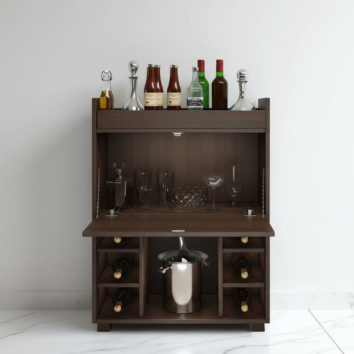 Matvii Bar Cabinet & Counter in Dark Finish