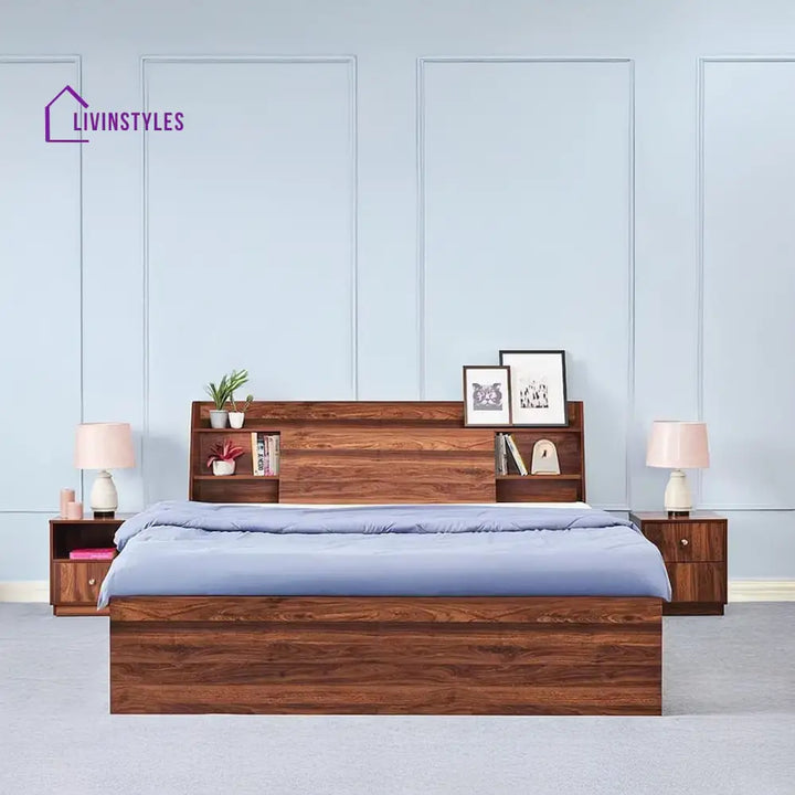 Olga Engineered Wood Bed with Storage