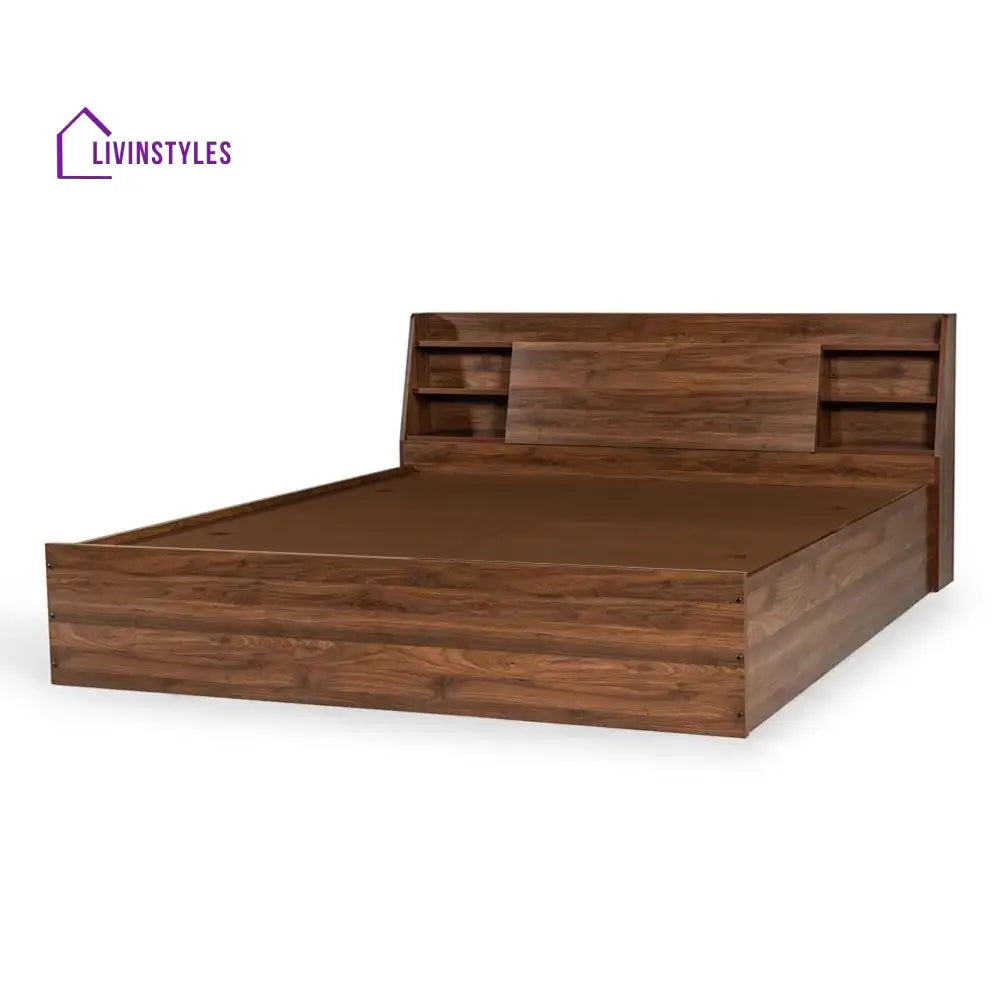 Olga Engineered Wood Bed with Storage
