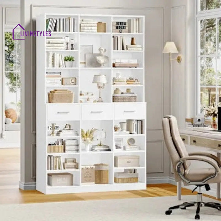 Olga Engineered Wood Bookshelves | Bookshelf for Living Room | Bedroom | Drawing Room | Study Room