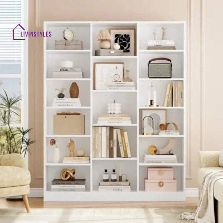 Olga Engineered Wood Bookshelves | Bookshelf for Living Room | Bedroom | Drawing Room | Study Room