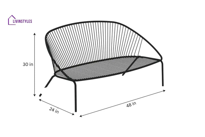 Oli Outdoor Garden Balcony Sofa Set 2 Seater 2 Single seater and 1 Center Table Set (Black + Cream) - Sofa Sets