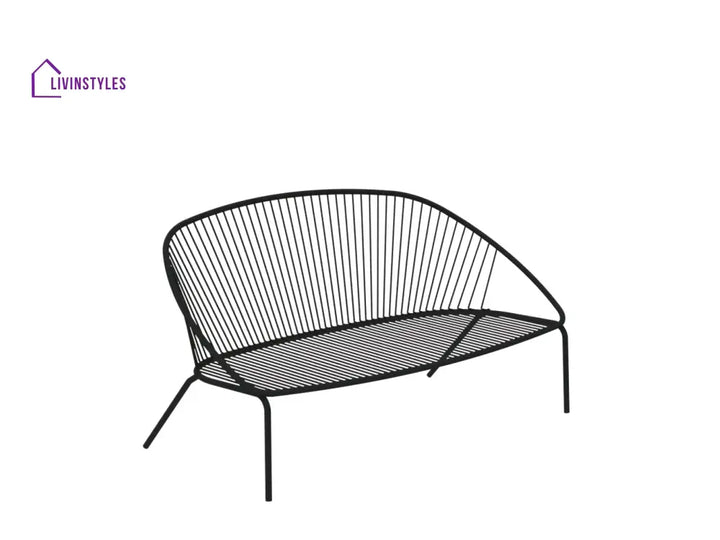 Oli Outdoor Garden Balcony Sofa Set 2 Seater 2 Single seater and 1 Center Table Set (Black + Cream) - Sofa Sets