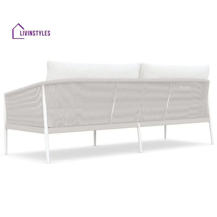 Olive 3 Seater Aluminium And Rope Outdoor Sofa