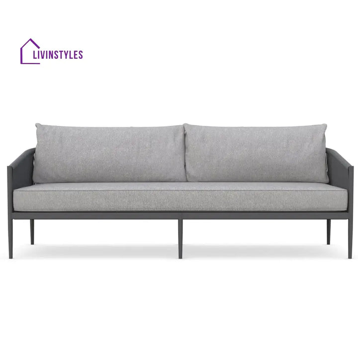 Olive 3 Seater Aluminium And Rope Outdoor Sofa