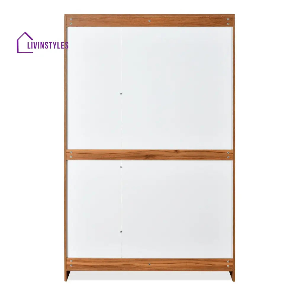 Denis 3 Door Wardrobe with Mirror (Teak Finish) Home Furniture