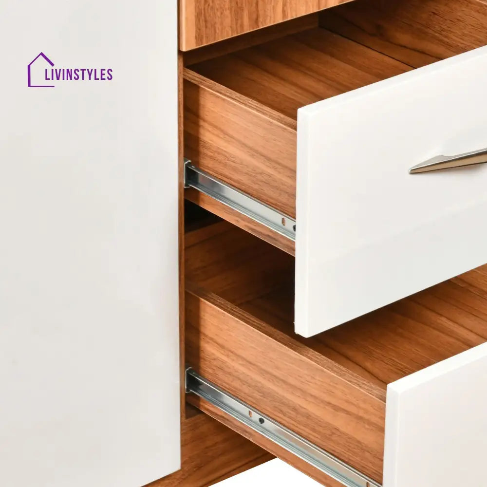 Denis 3 Door Wardrobe with Mirror (Teak Finish) Home Furniture