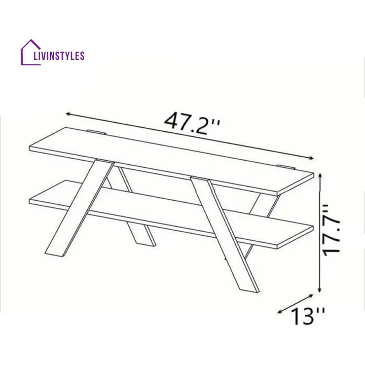 Olivia White Finish Tv Unit Stand for Living Room