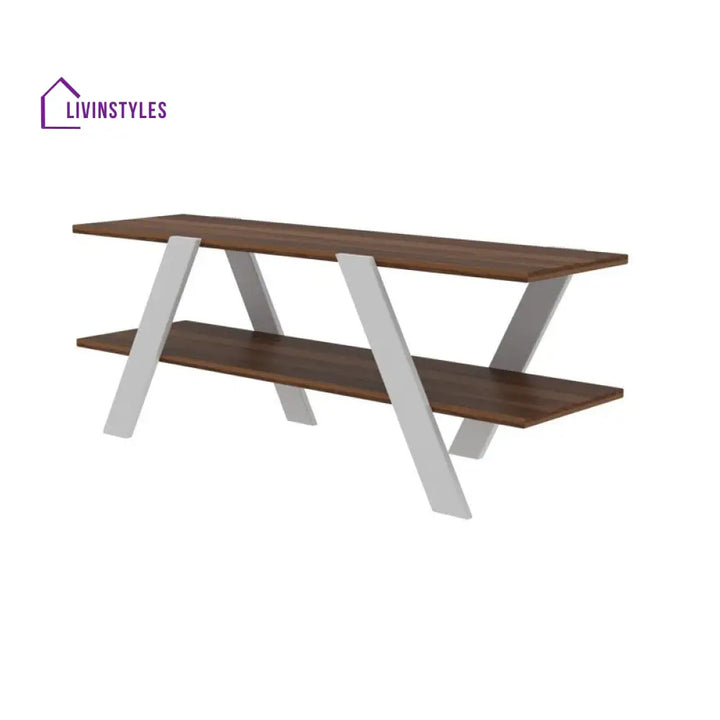 Olivia White Finish Tv Unit Stand for Living Room