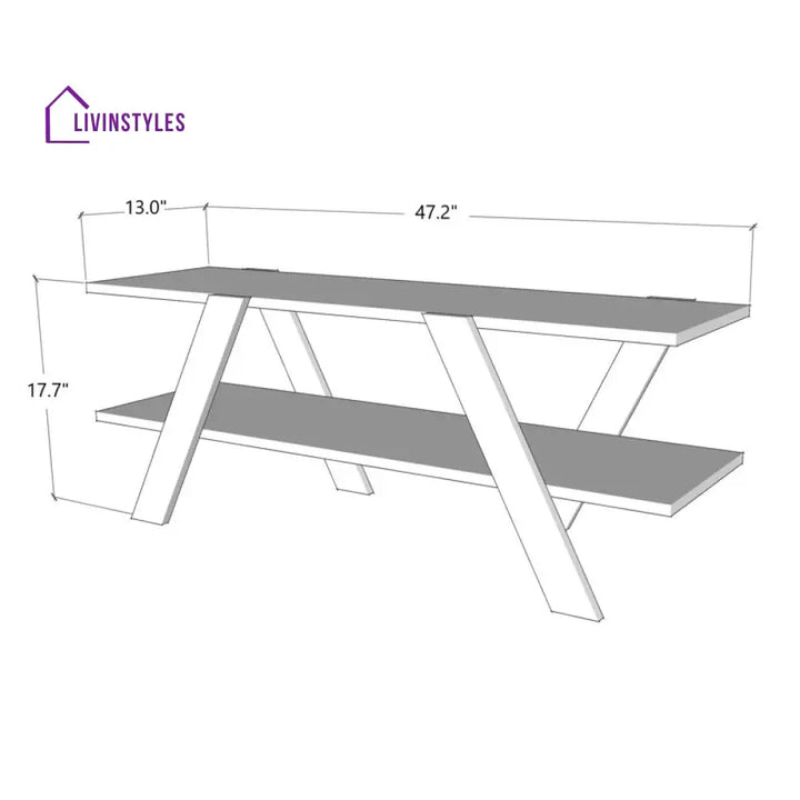 Olivia White Finish Tv Unit Stand for Living Room