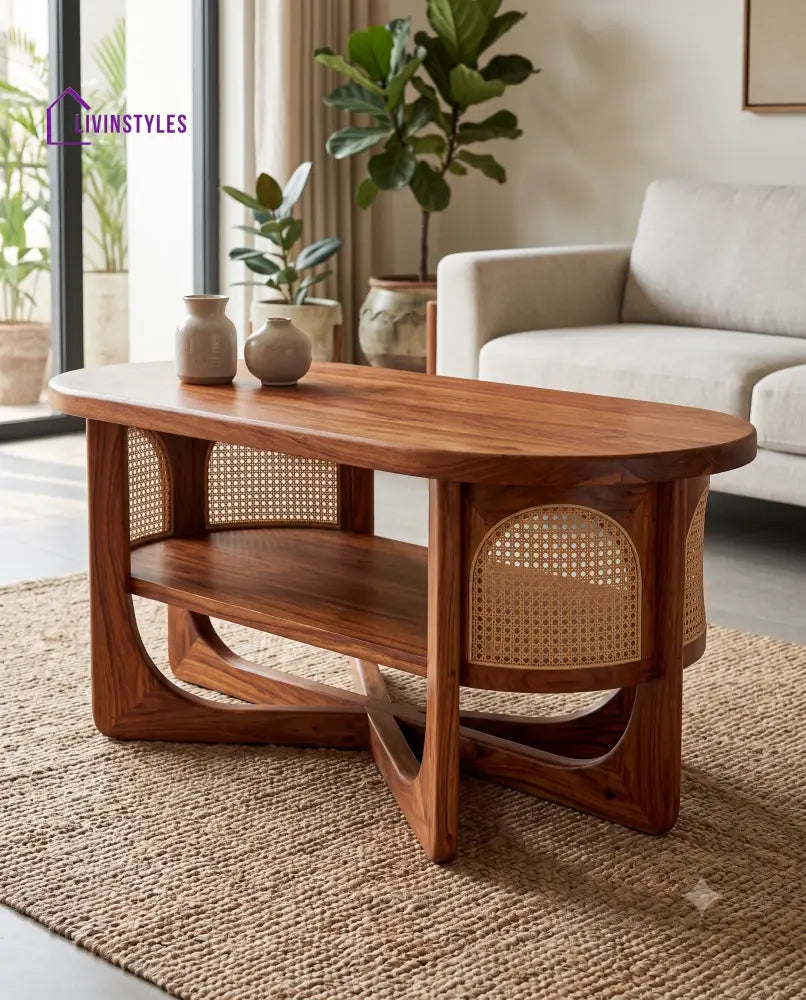 Olivia Wooden Coffee Table for Living Room | Tea Table | Teapoy | Center table