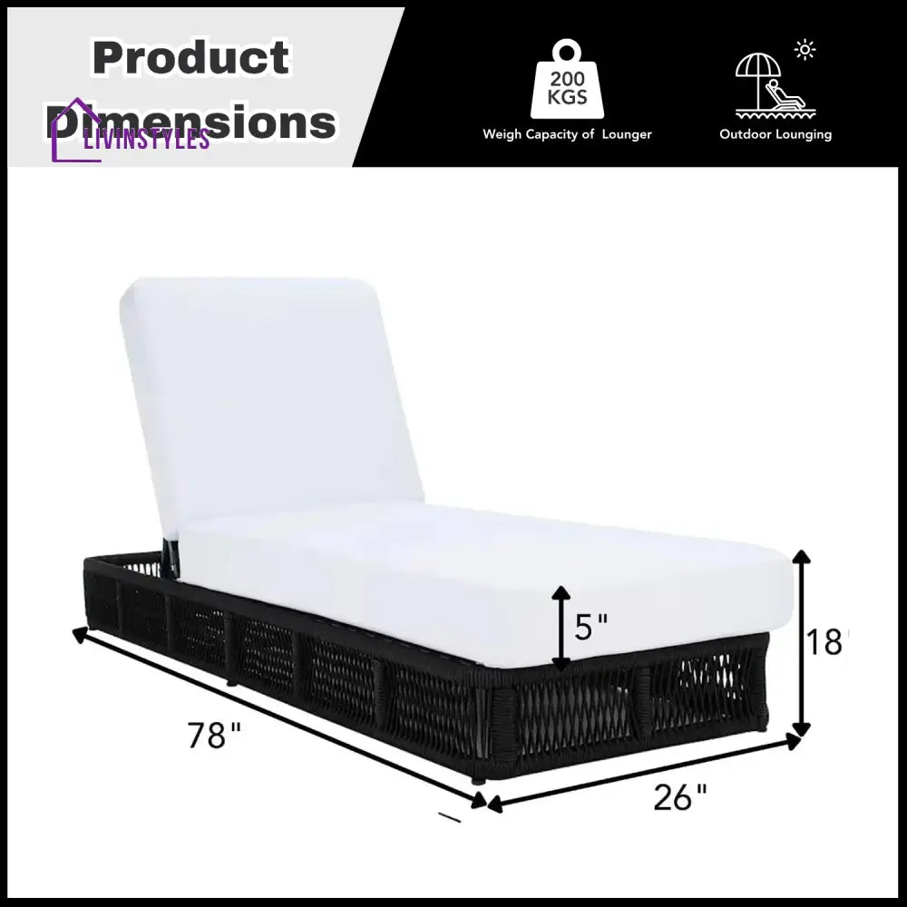 Omaira Outdoor All-Weather Rope Lounger with Cushions - Lounger Set